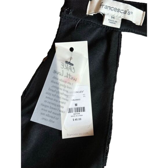 Francesca's Beaded Halter Neck Sleeveless Black Dress SZ M Party Cocktail Short - Picture 10 of 10